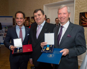 Michael Ruiss, Minister (ret.) Prof. Dr. Dr. h.c. mult Volodymyr Yevtukh, Prof. Dr. Jörg Franke, Vorsitzender des Börsenrats der Börse Berlin
