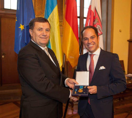 Minister (ret.) Prof. Dr. Dr. h.c. mult. Volodymyr Yevtukh, Michael Ruiss, Rathaus Römer, Frankfurt